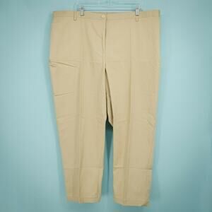 Lands End Plus Size 26W Pants Straight Fit Khaki Chino Twill Comfort Waist NWT
